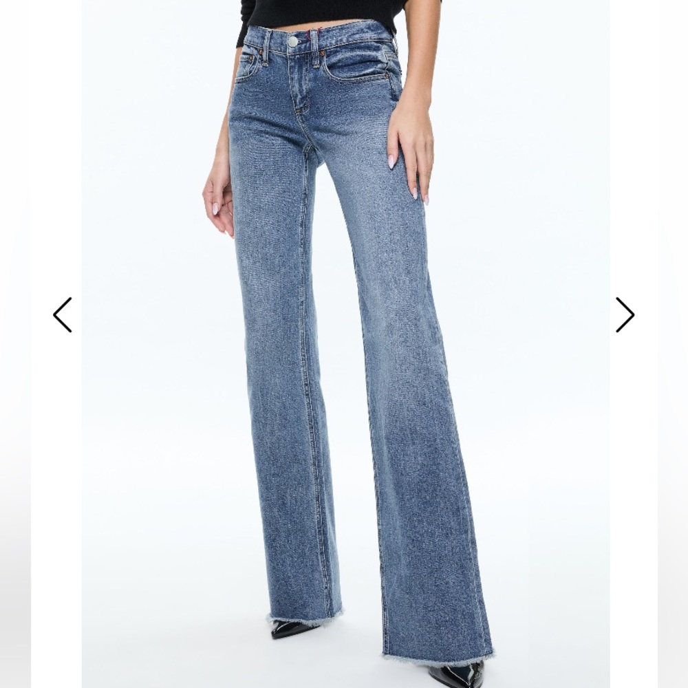 Alice + Olivia Faded Blue Bootcut Jeans